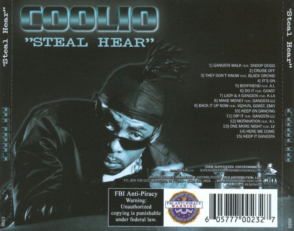 Coolio Steal Hear Compact Disc Rapperse