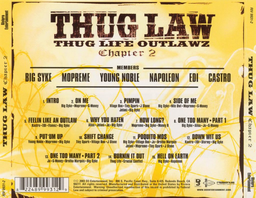 Thug Law - Thug Life Outlawz Chapter 2 (Back)
